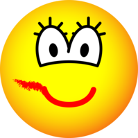 Uitgesmeerde lipstick emoticon